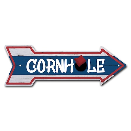 Cornhole Arrow Sign Funny Home Decor 24in Wide